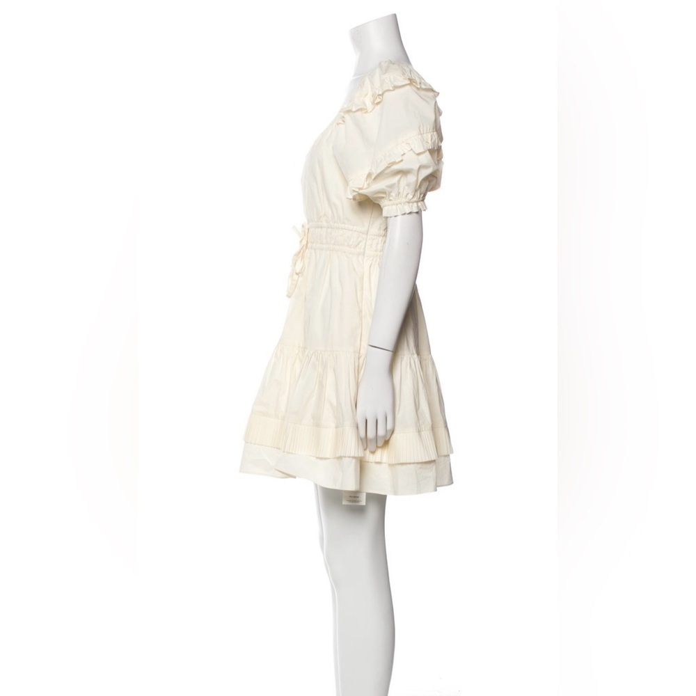 Ulla Johnson Cream Ruffle Mini Dress SZ 4 Cotton Cottagecore Boho - Picture 4 of 9